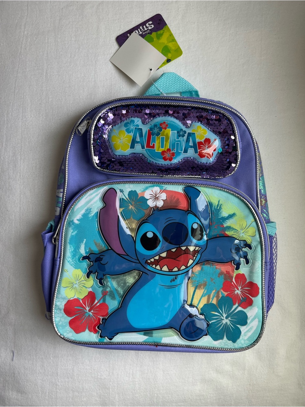 Y2K Deadstock Disney Lilo & Stitch Purple Aloha Kids Small Backpack